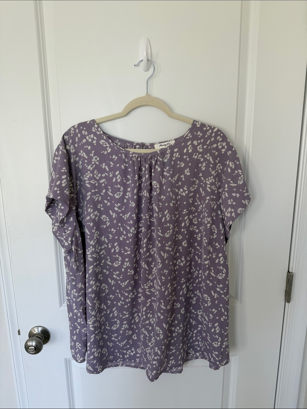 Relaxed Lilac Floral Short-Sleeve Tunic by Nobody Denim